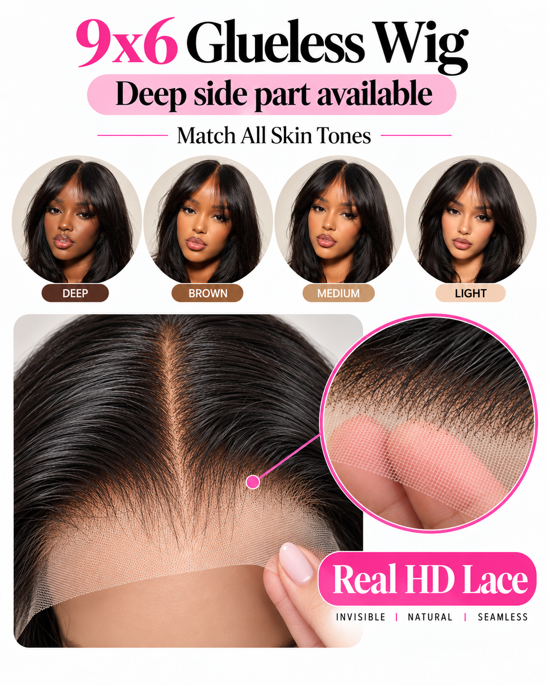 NOVA Muse 9x6 Pre-Cut Curtain Wave Wig