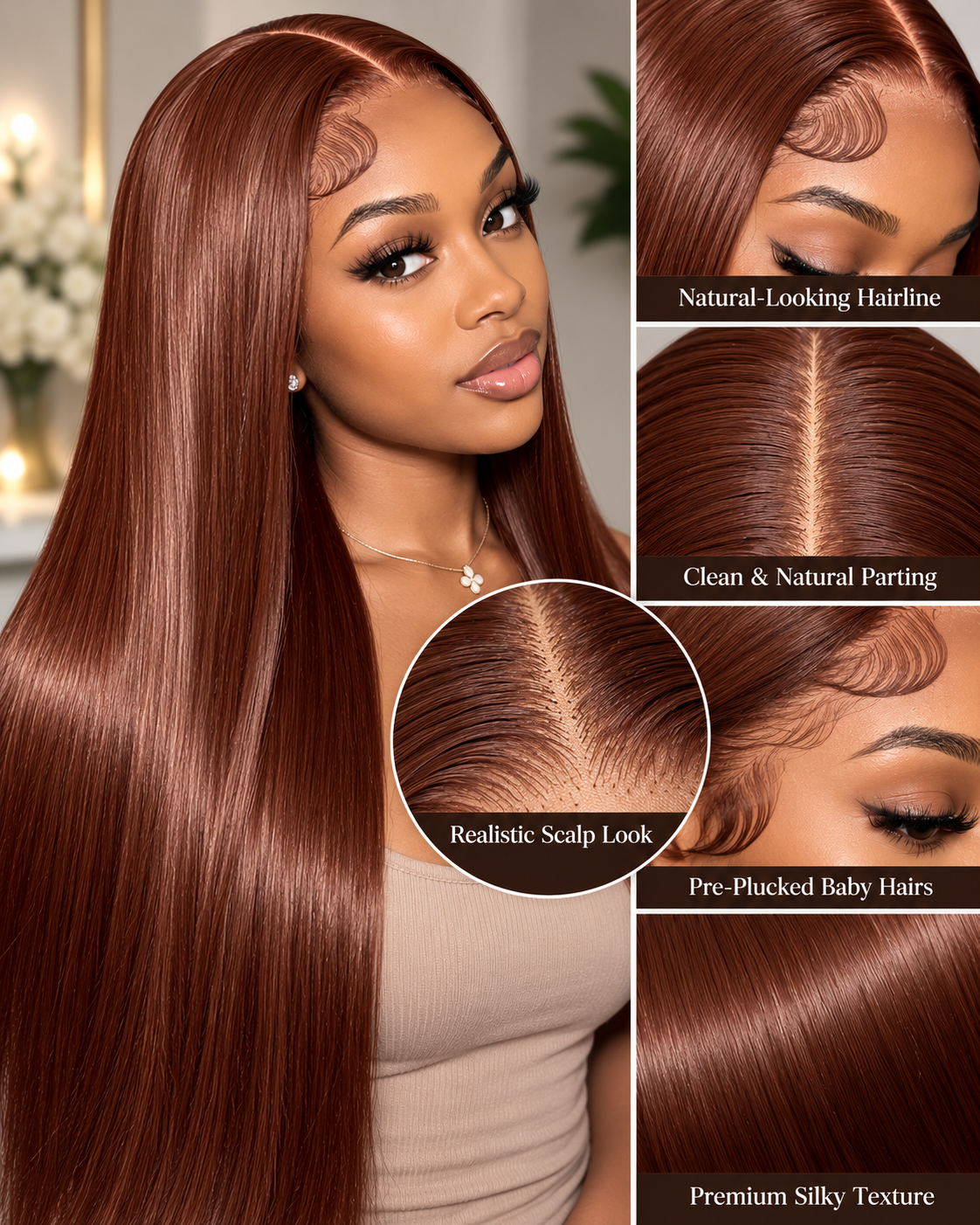 NOVA Cocoa 13x4 HD Brown Lace Front Wig